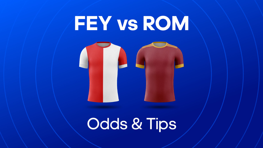 red and white shirt and red and yellow shirt between fey vs rom odds & tips text