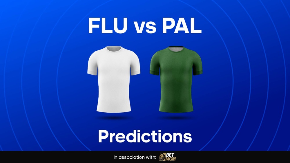 Image of Fluminense and Palmeiras football shirts with text saying FLU vs PAL Preditions'