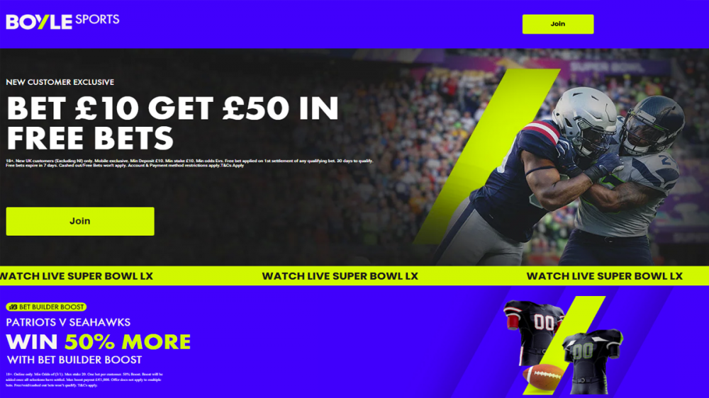 boyle sports BoyleSports Patriots vs Seahawks Offer