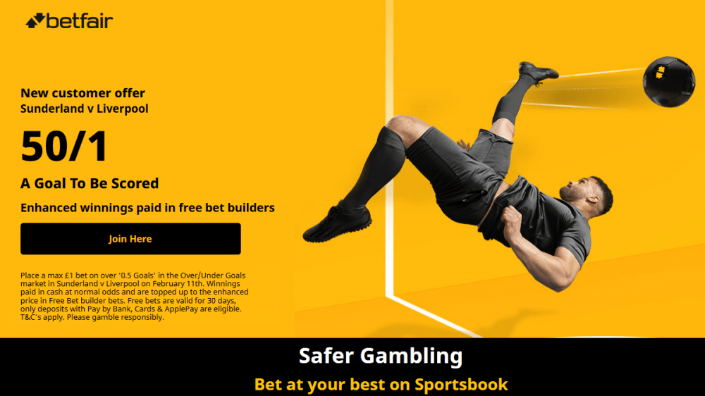 Betfair Sunderland vs Liverpool