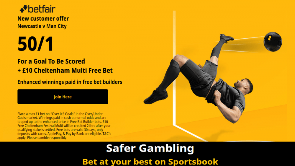 Betfair Newcastle vs Man City