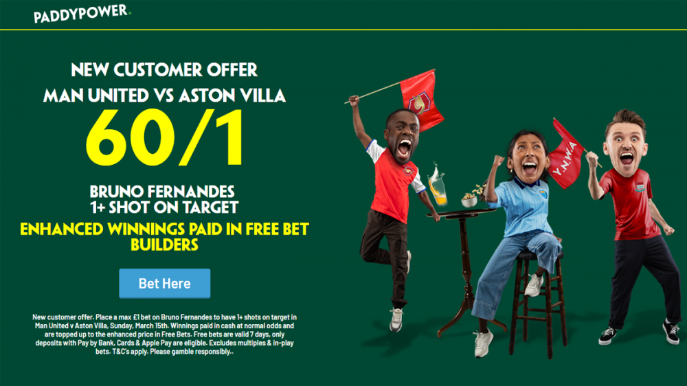 Paddy Power man utd vs aston villa