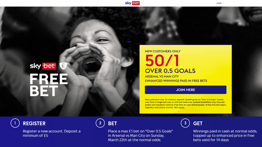 Sky Bet Arsenal vs Man City