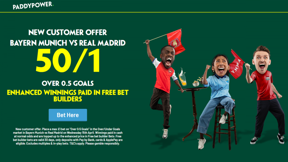 Paddy Power bayern munich vs real madrid