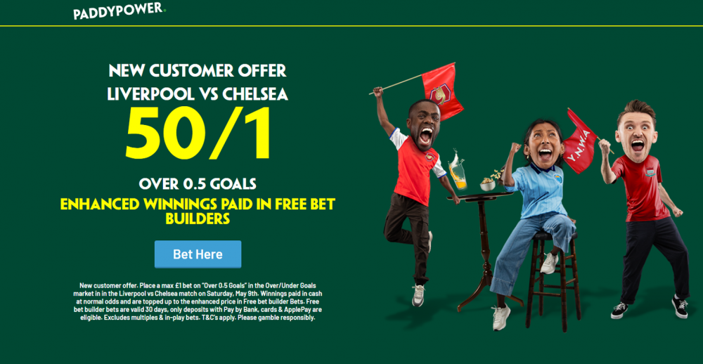 Paddy Power Liverpool vs Chelsea Offer