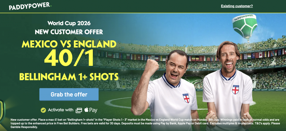 Paddy Power Mexico vs England Offer