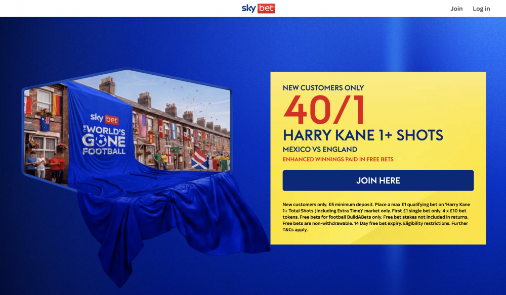 Sky Bet Mexico vs England Offer