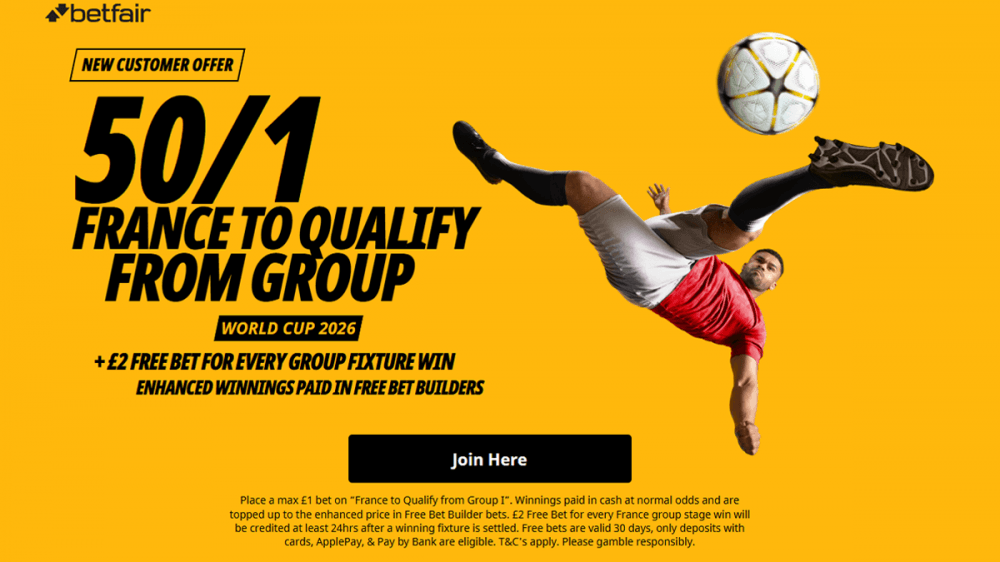 Betfair World Cup 2026 Offer France
