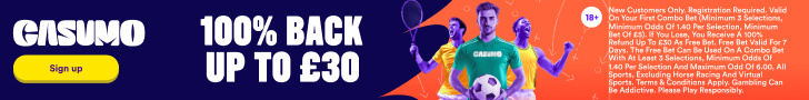 Offer Banner - 100% back as a Free Bet up to £30