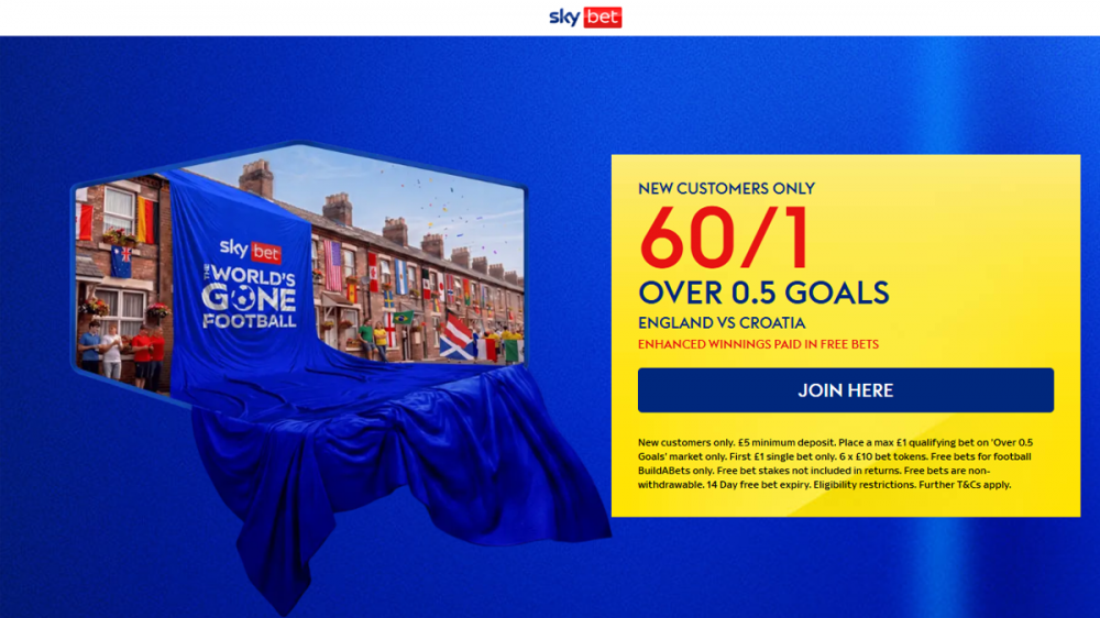 Sky Bet England vs Croatia Offer