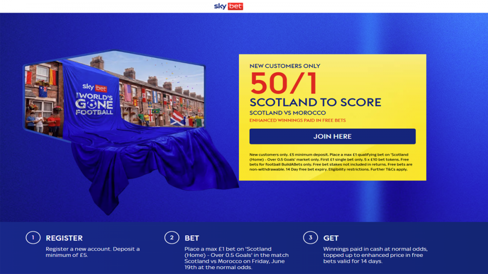 Sky Bet Scotland vs Morocco Offer