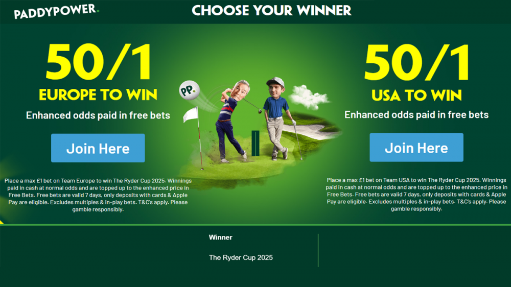 paddy power ryder cup offer