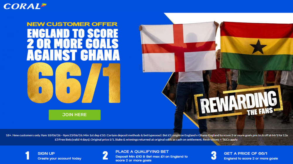 Coral England vs Ghana Offer