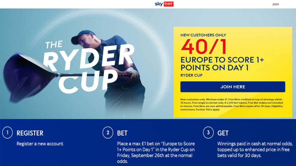 sky bet offer ryder cup