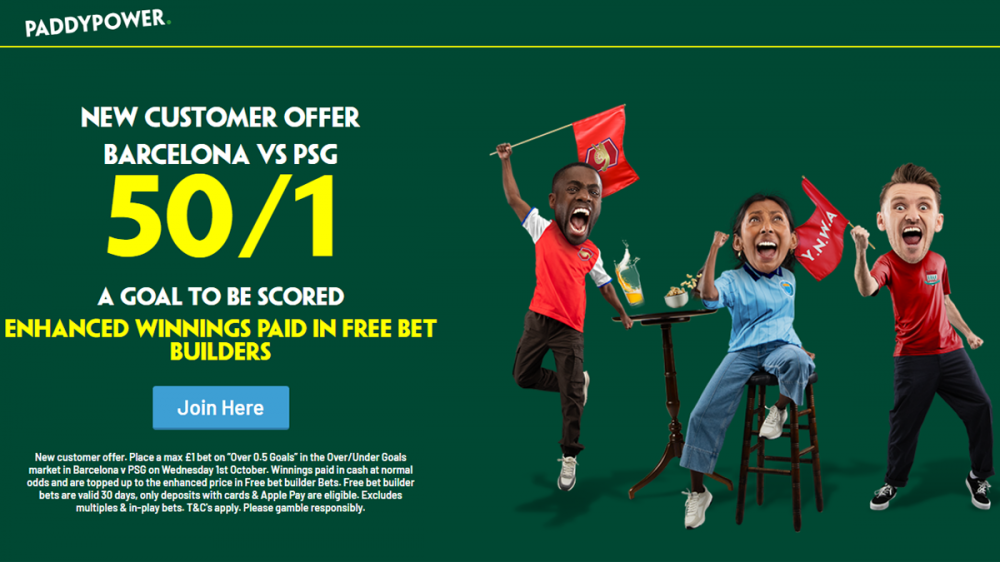 Barcelona vs PSG paddy power offer