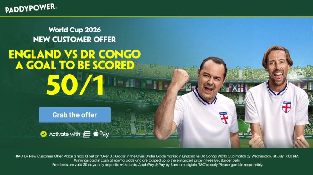 Paddy Power England vs DR Congo Offer