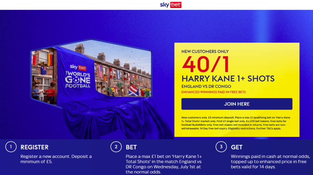 Sky Bet England vs DR CongoOffer