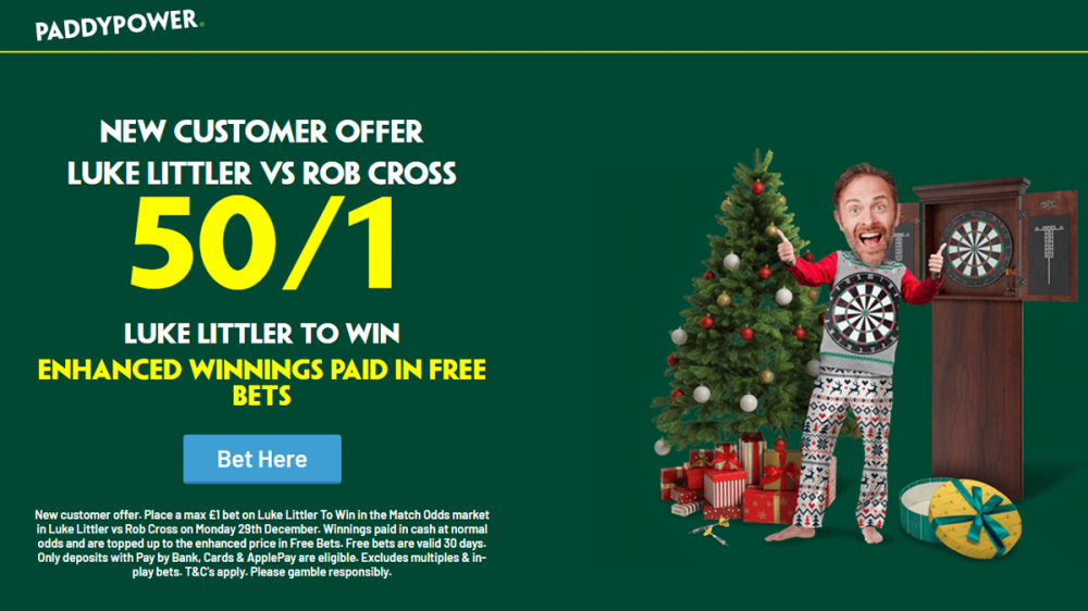 Paddy Power World Darts Championship Offer
