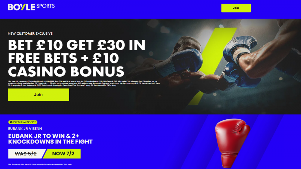 BOYLE Sports Eubank Jr vs Benn Offer