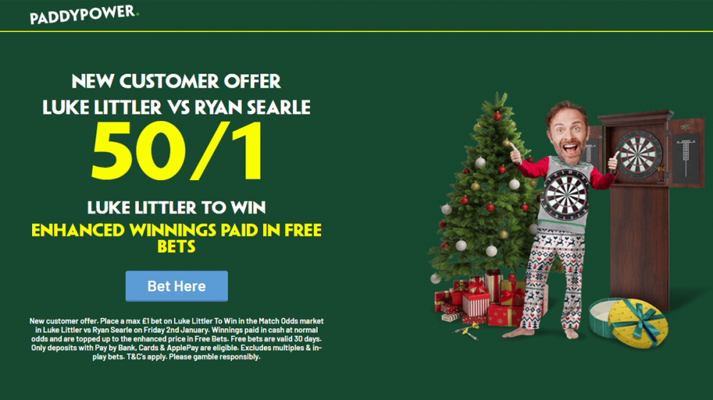 Paddy Power World Darts Championship Offer