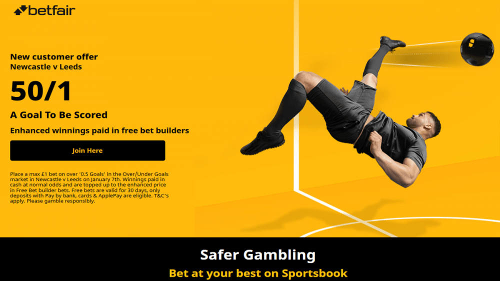Betfair Newcastle vs Leeds Offer