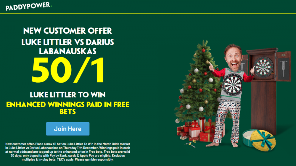 Paddy Power World Darts Championship Offer