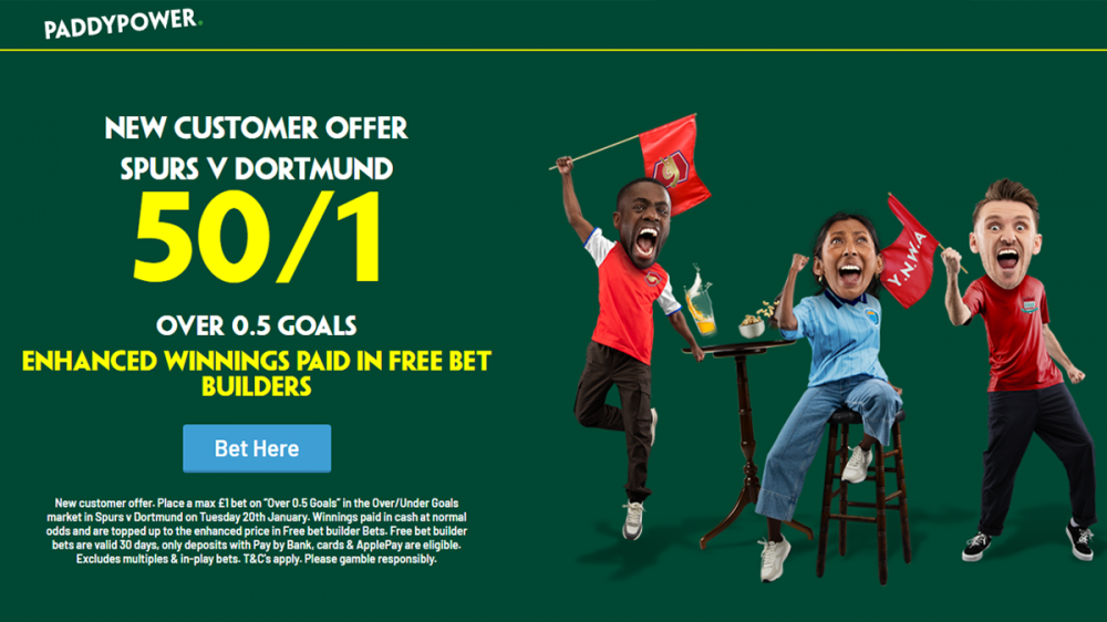 Paddy Power Tottenham vs Borussia Dortmund