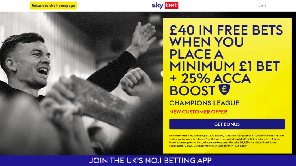 Sky Bet Champions League Sign-Up Offer