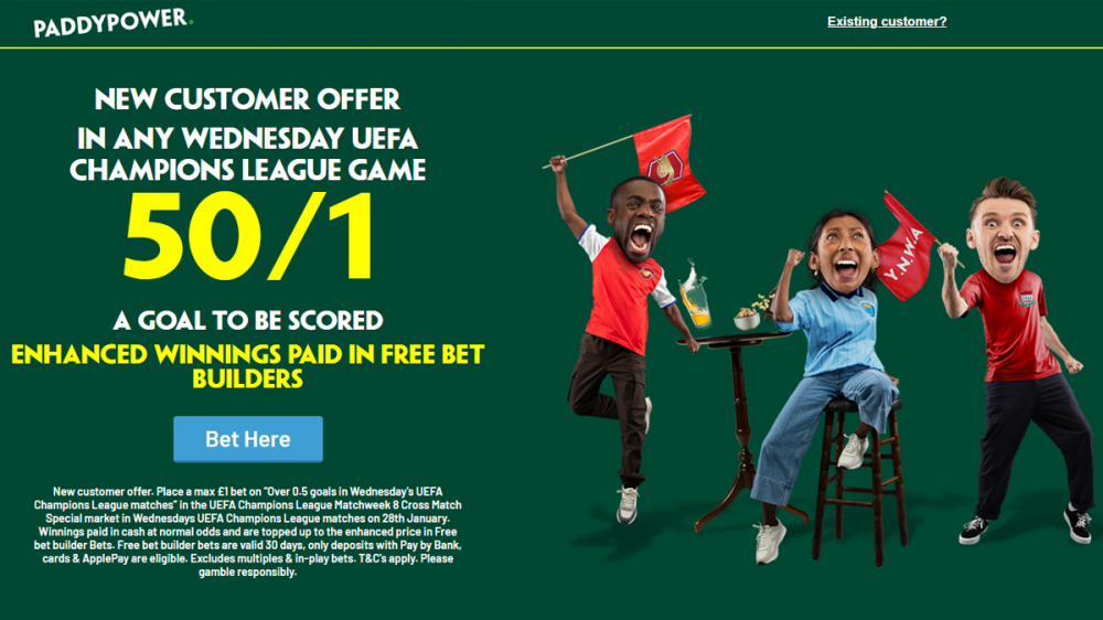 Paddy Power champions league offer