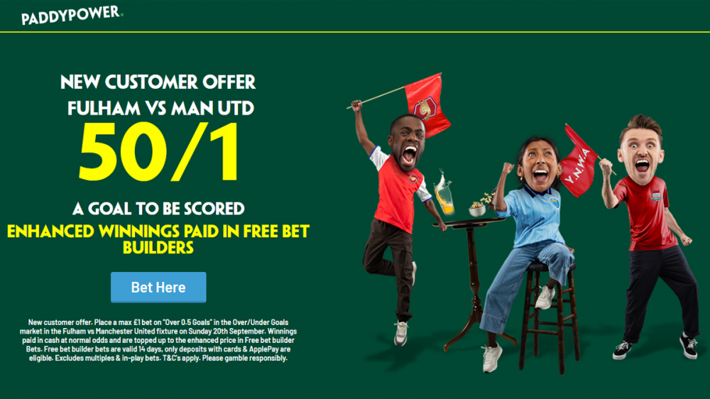 Paddy Power Fulham vs Man United Offer