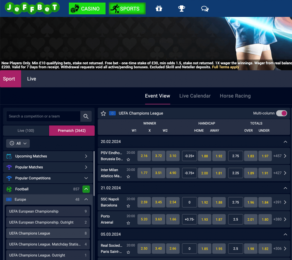 Jeffbet Betting