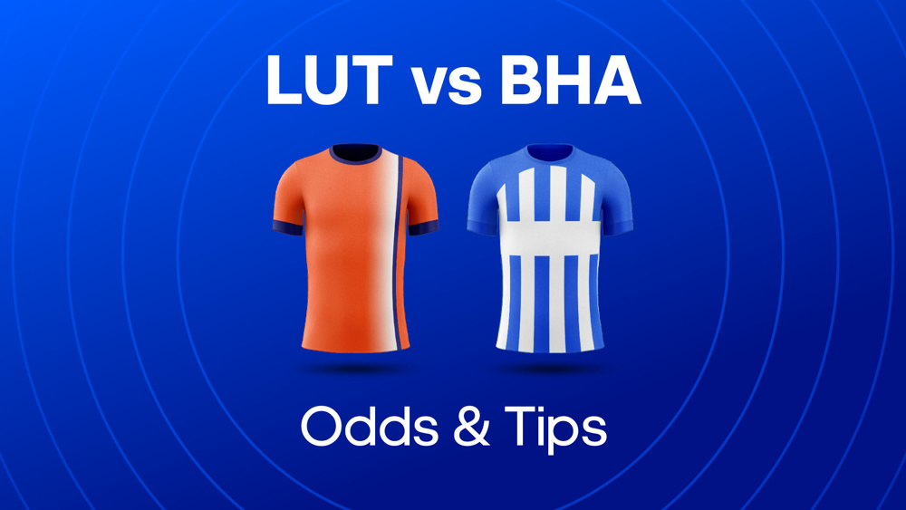 orange shirt and blue and white striped shirt between lut vs bha odds & tips text