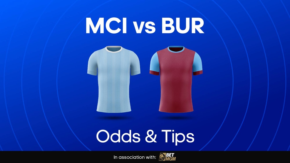 man city and burnley football shirts with text saying 'mci vs bur odds & tips'