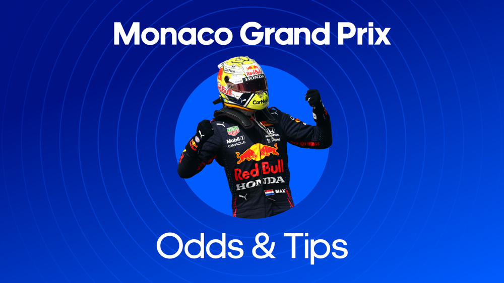 Image of a F1 driver with text saying 'Monaco Grand Prix Odds & Tips'