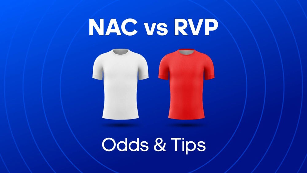 Image of Nacional and River Plate football shirts with text saying 'NAC vs RVP Odds & tips'