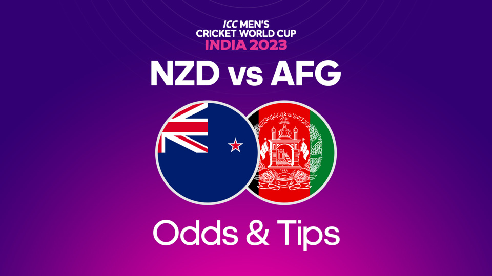 image of new zealand flag and afghanistan flag next to text that reads: NZD vs AFG Odds & Tips