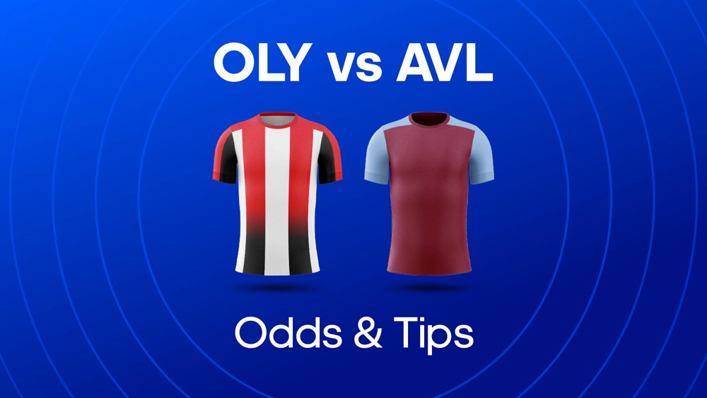 Image off Olympiacos and Aston Villa shirt with text saying OLY vs AVL Odds & Tips