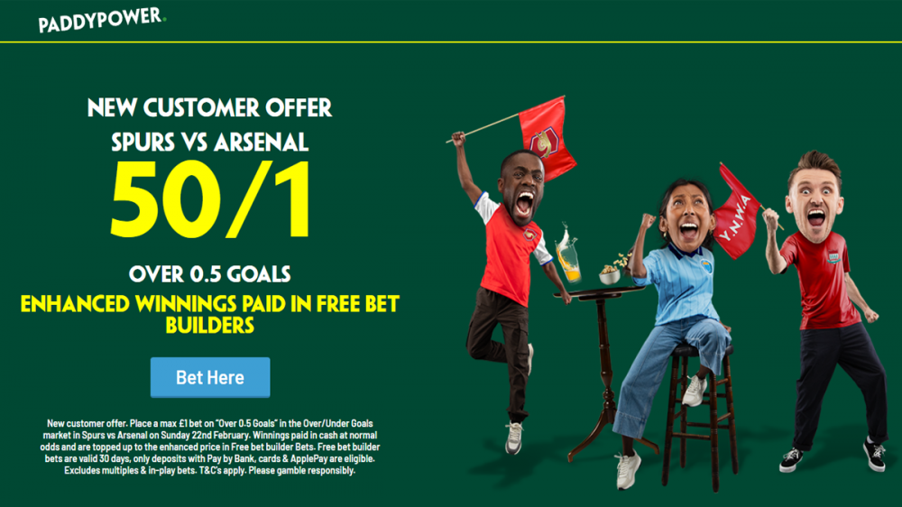 Paddy Power Spurs vs Arsenal Offer