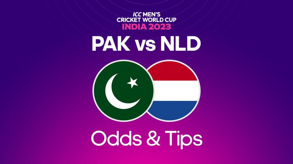 image of pakistan flag and netherlands flag next to text that reads: PAK vs NLD Odds & Tips
