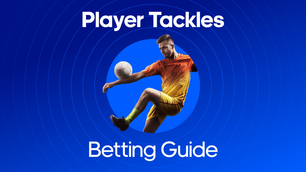 Image of a football player with the text Player Tackles Betting Guide
