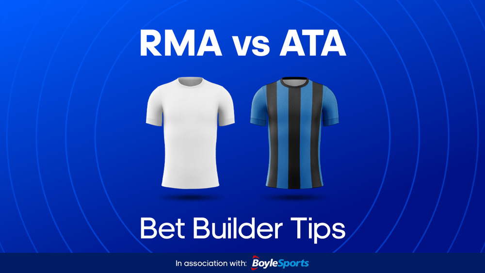 white shirt and blue and black striped shirt between rma vs ata bet builder tips text