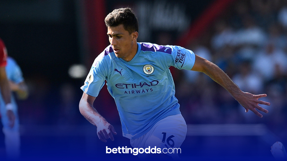 Rodri was booked eight times in 29 league starts in 19/20 and features in our 90/1 longshot