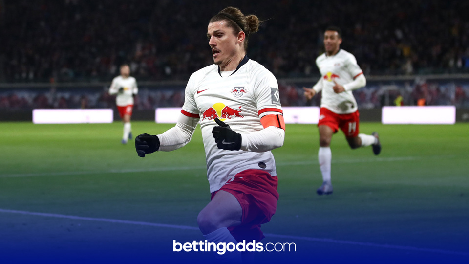 Marcel Sabitzer was booked three times in the Champions League last season and features in our 45/1 selection for the game