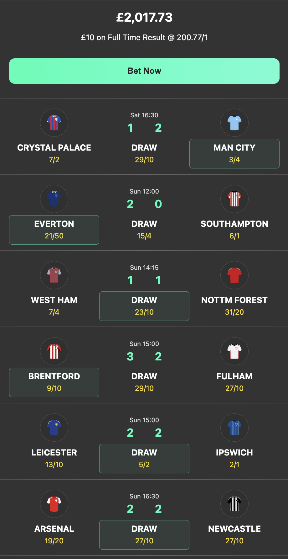bet365 6 scores