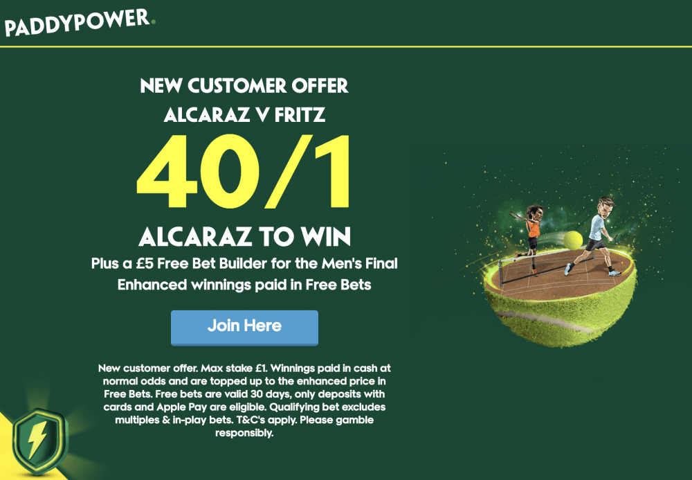 paddy power wimbledon offer