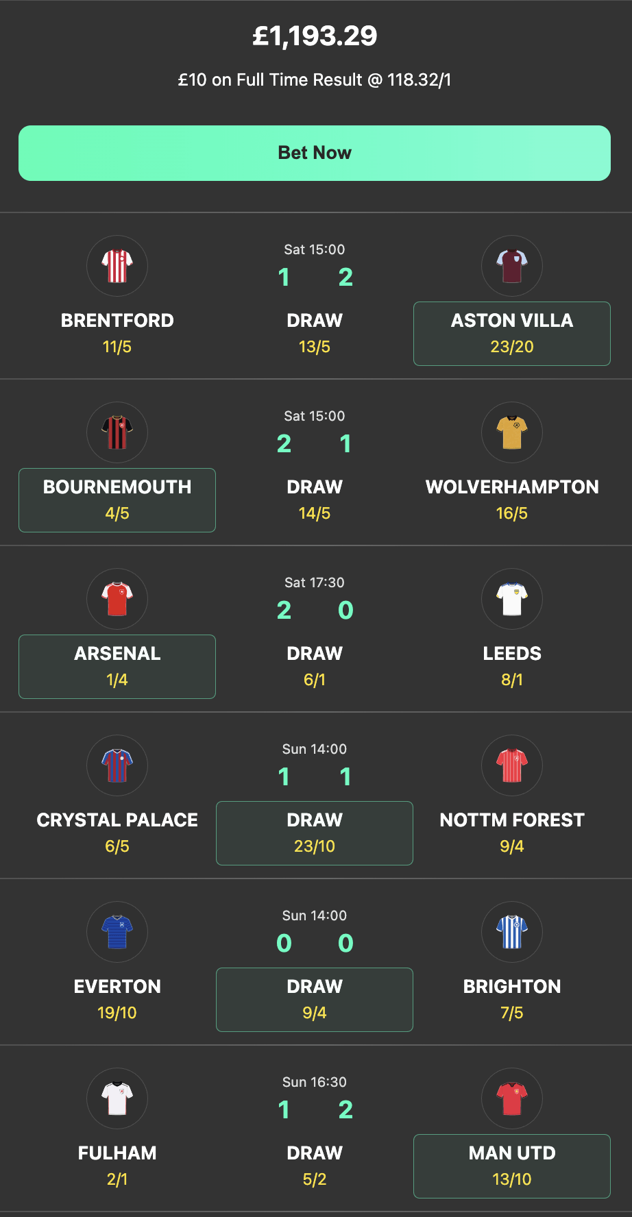 bet365 6 scores