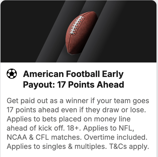 BoyleSports Early Payout American Football