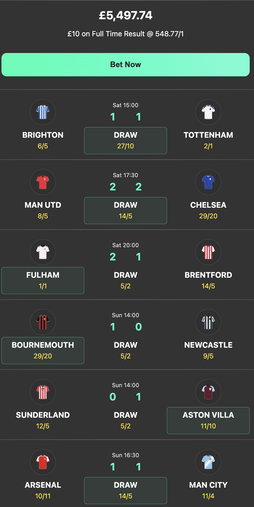 bet365 6 scores