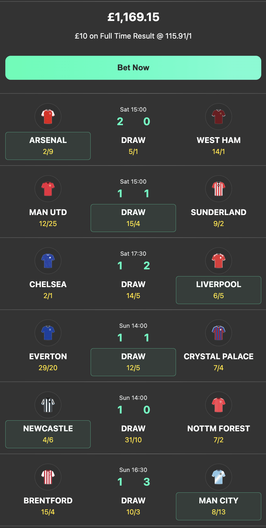 bet365 6 scores