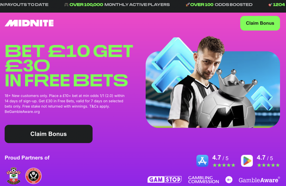 Image of midnite sign up offer